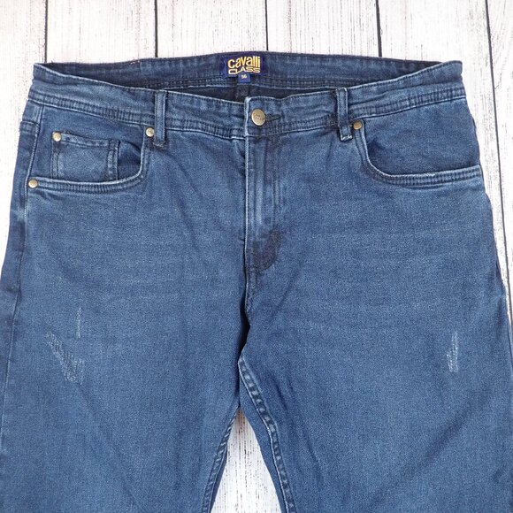 Cavalli Class Straight Leg Denim Jeans Mens Size 36 - Picture 5 of 10